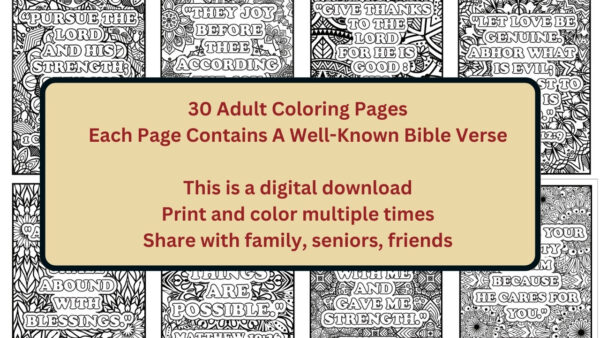 Bible Verse Adult Coloring Pages